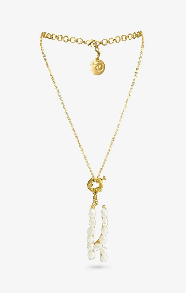 PRERTO ECOMMERCE PRIVATE LIMITED Perle Iniziale Charm Necklace Necklaces