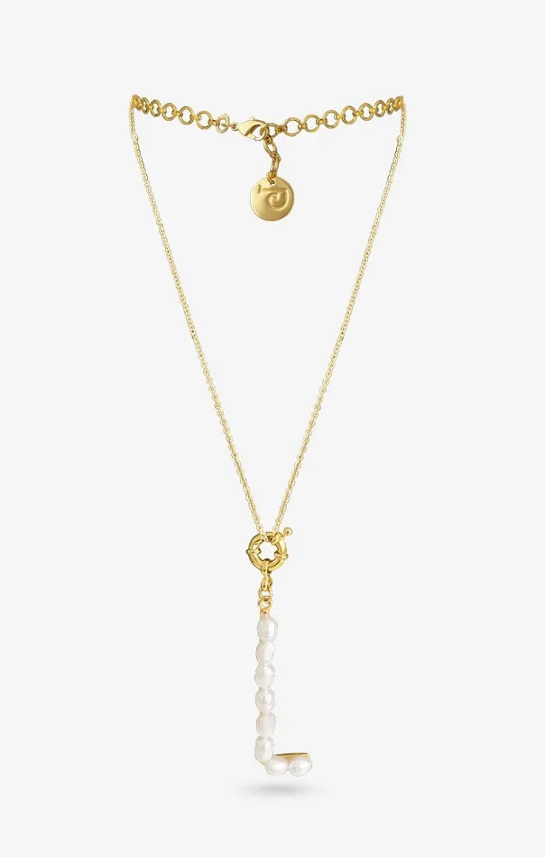 PRERTO ECOMMERCE PRIVATE LIMITED Perle Iniziale Charm Necklace Necklaces