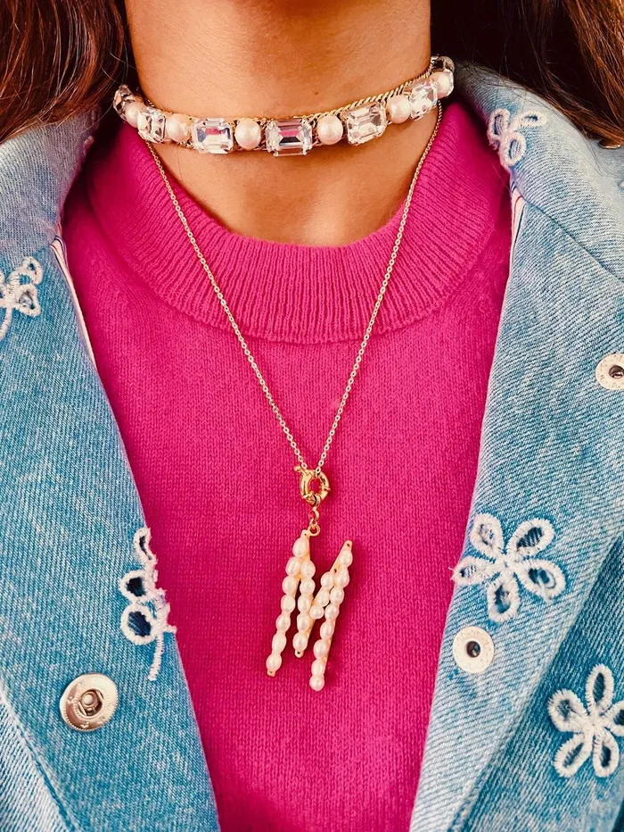 PRERTO ECOMMERCE PRIVATE LIMITED Perle Iniziale Charm Necklace Necklaces