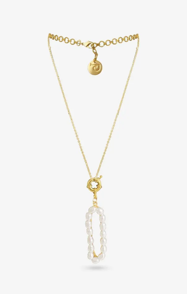 PRERTO ECOMMERCE PRIVATE LIMITED Perle Iniziale Charm Necklace Necklaces