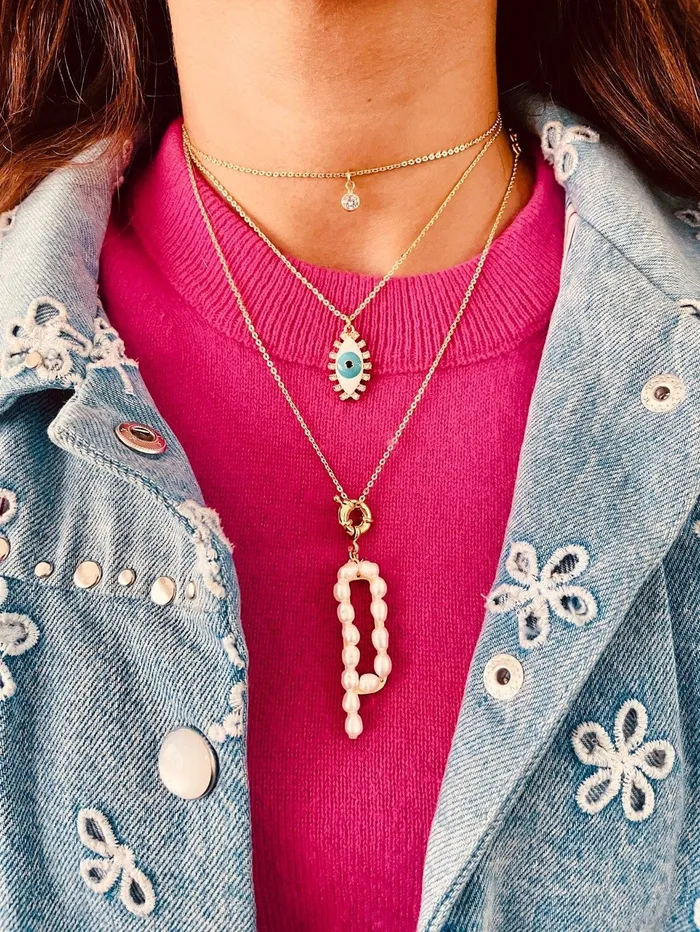 PRERTO ECOMMERCE PRIVATE LIMITED Perle Iniziale Charm Necklace Necklaces