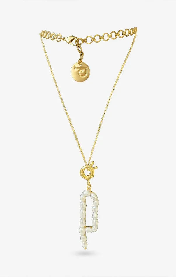 PRERTO ECOMMERCE PRIVATE LIMITED Perle Iniziale Charm Necklace Necklaces
