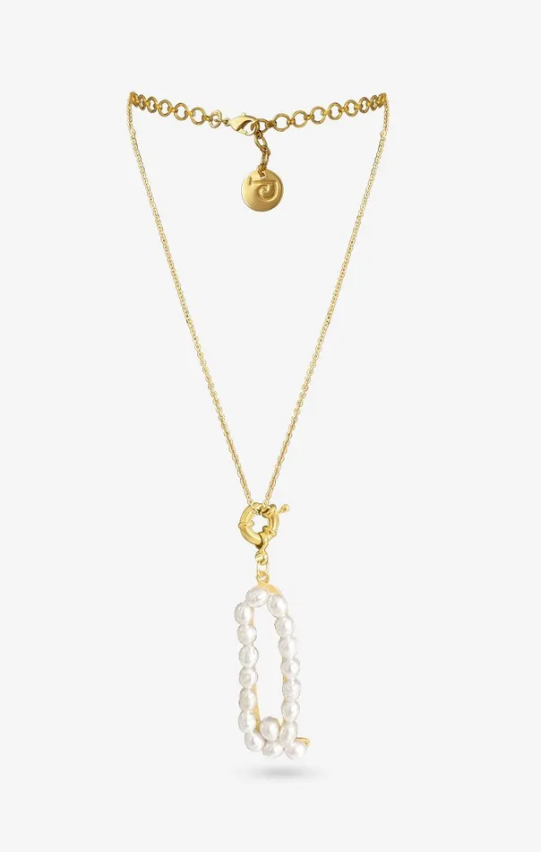 PRERTO ECOMMERCE PRIVATE LIMITED Perle Iniziale Charm Necklace Necklaces