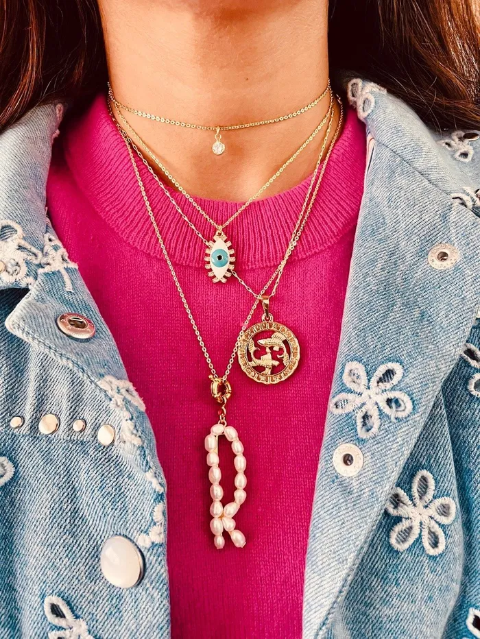 PRERTO ECOMMERCE PRIVATE LIMITED Perle Iniziale Charm Necklace Necklaces