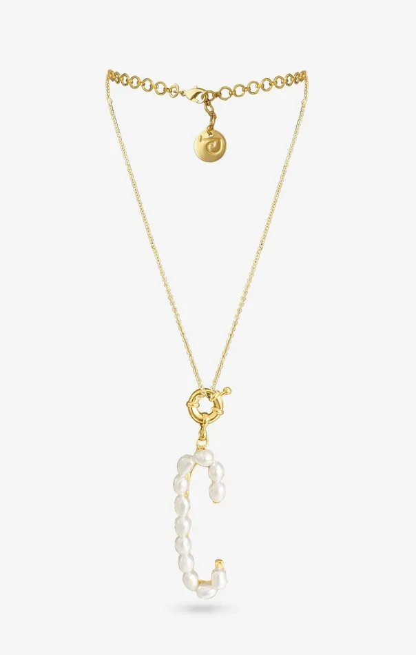 PRERTO ECOMMERCE PRIVATE LIMITED Perle Iniziale Charm Necklace Necklaces