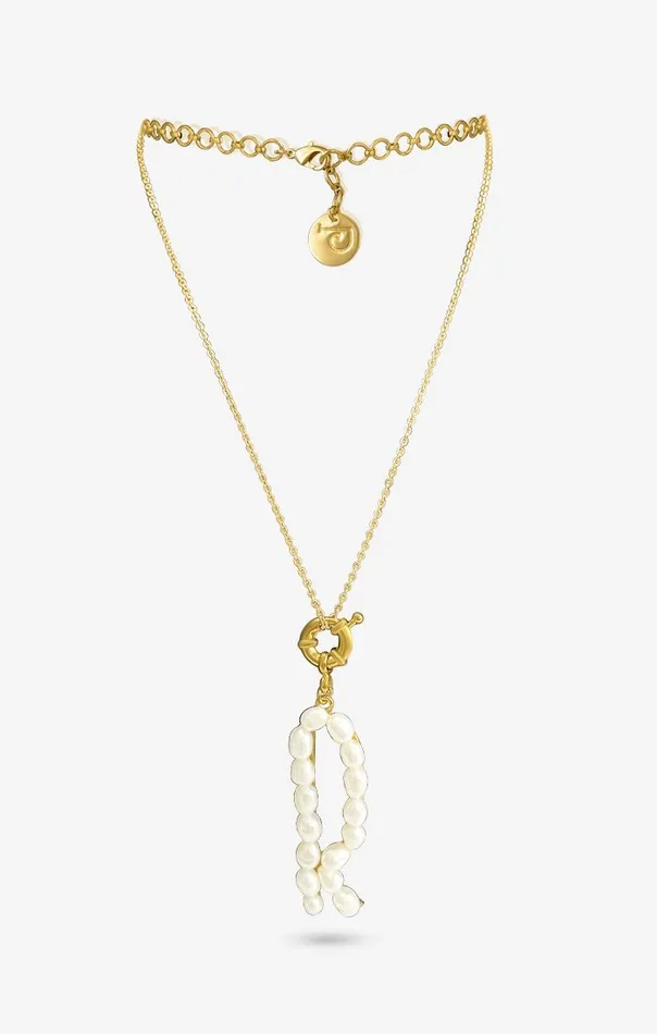 PRERTO ECOMMERCE PRIVATE LIMITED Perle Iniziale Charm Necklace Necklaces