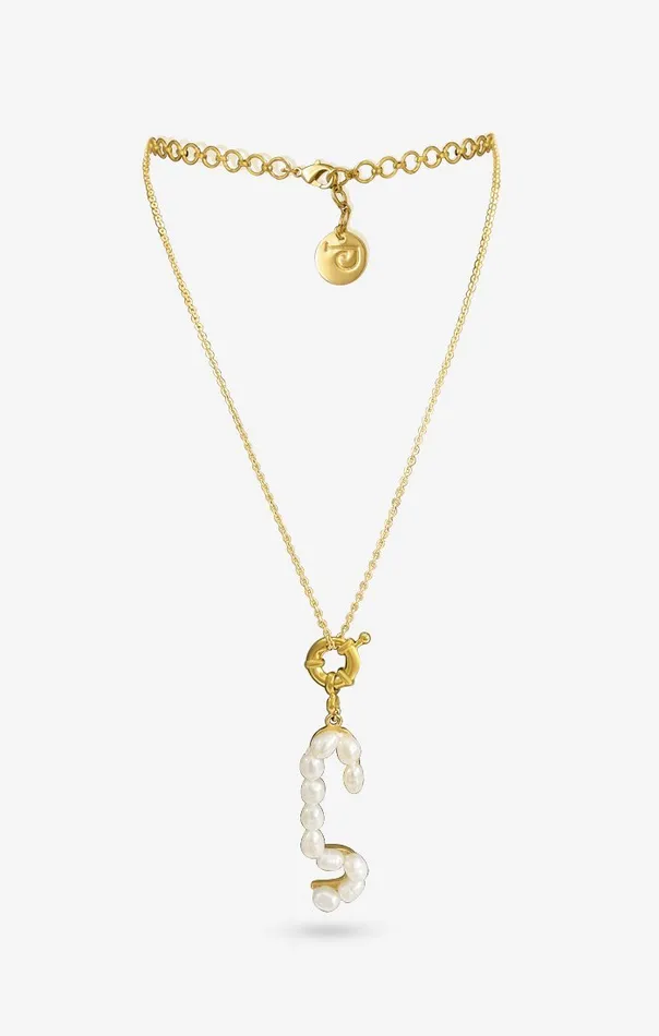PRERTO ECOMMERCE PRIVATE LIMITED Perle Iniziale Charm Necklace Necklaces