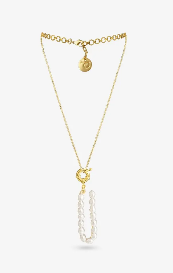 PRERTO ECOMMERCE PRIVATE LIMITED Perle Iniziale Charm Necklace Necklaces