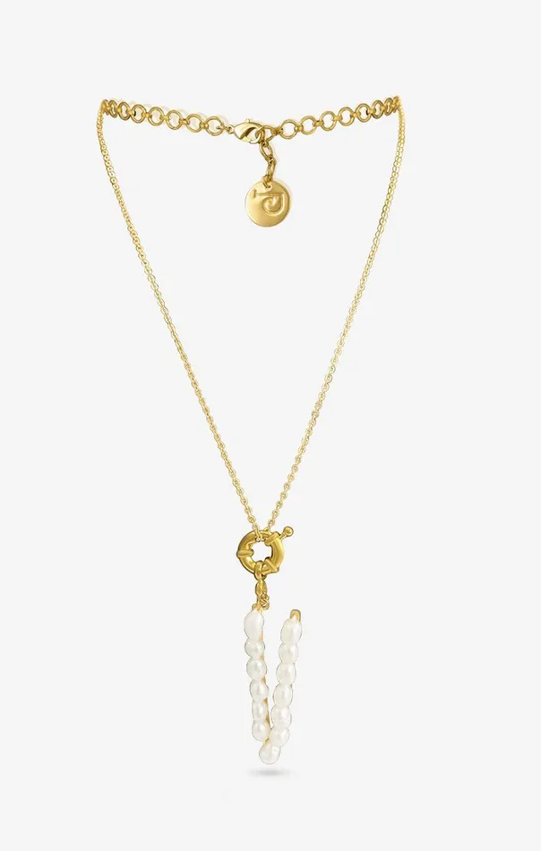 PRERTO ECOMMERCE PRIVATE LIMITED Perle Iniziale Charm Necklace Necklaces