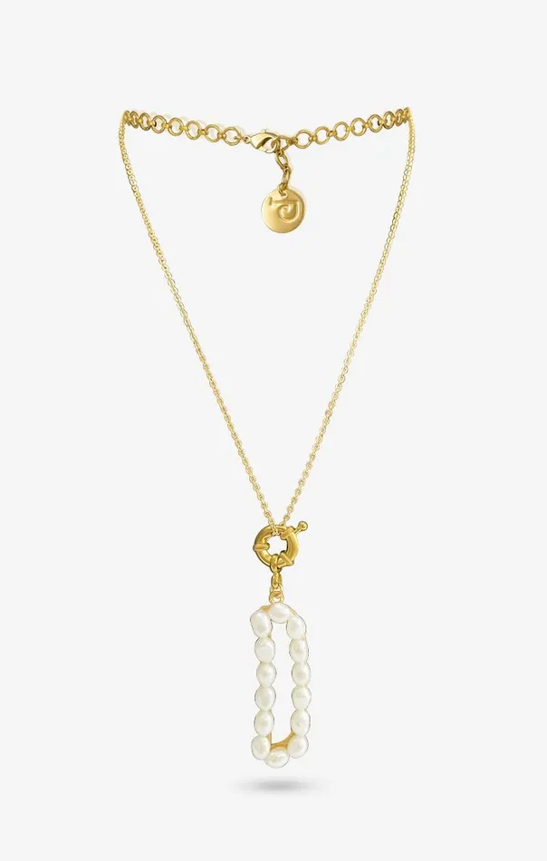 PRERTO ECOMMERCE PRIVATE LIMITED Perle Iniziale Charm Necklace Necklaces