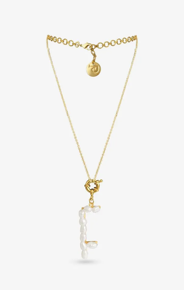 PRERTO ECOMMERCE PRIVATE LIMITED Perle Iniziale Charm Necklace Necklaces