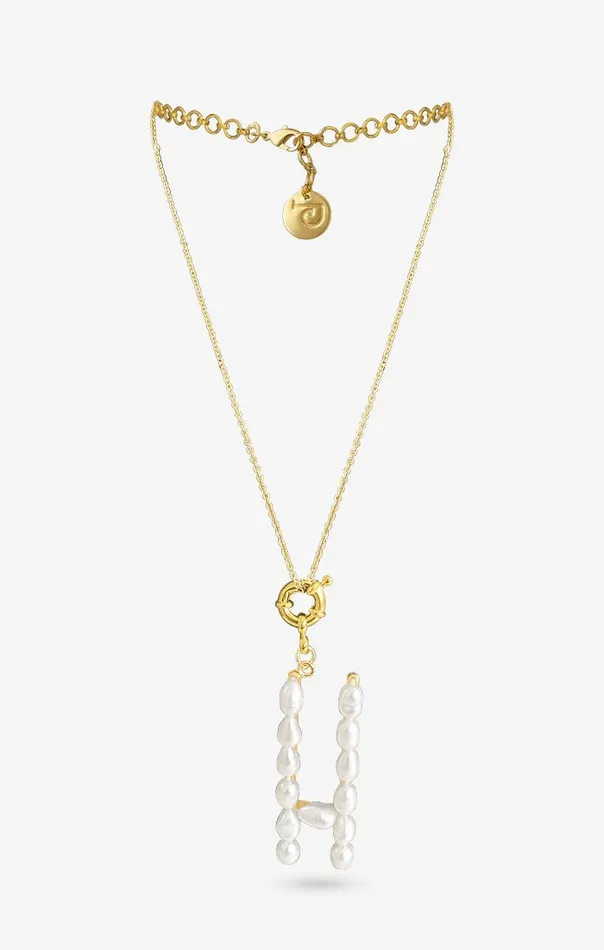 PRERTO ECOMMERCE PRIVATE LIMITED Perle Iniziale Charm Necklace Necklaces