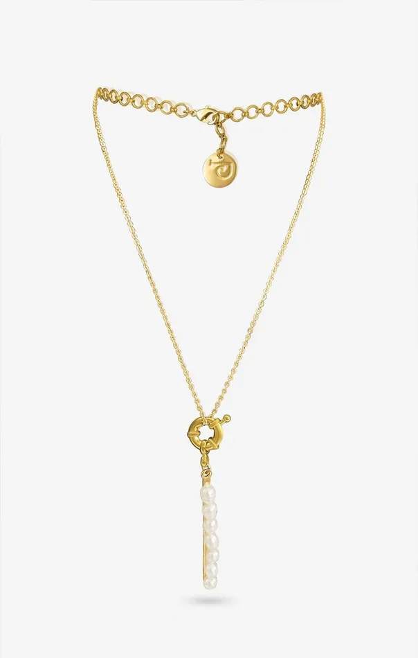 PRERTO ECOMMERCE PRIVATE LIMITED Perle Iniziale Charm Necklace Necklaces