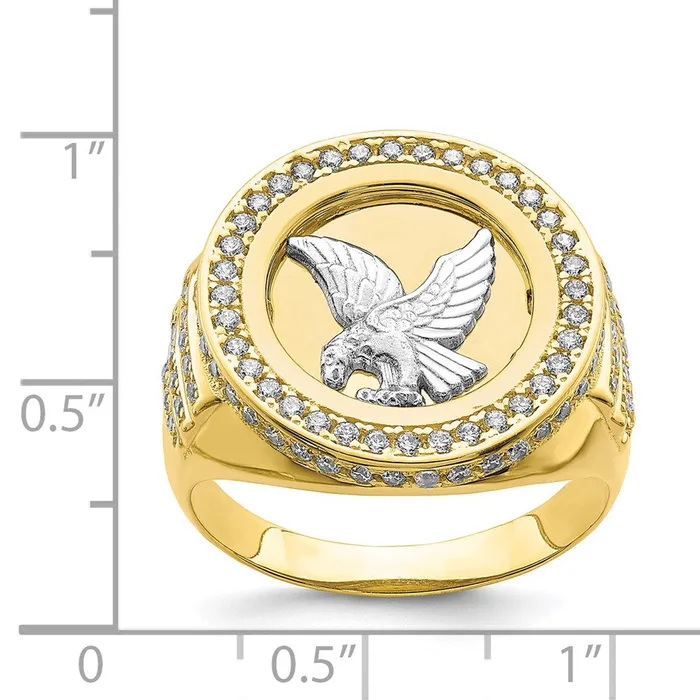 Rings 10K TwoTone CZ Micropave Eagle Mens RingWBC10C1424 WB Choice Jewelry