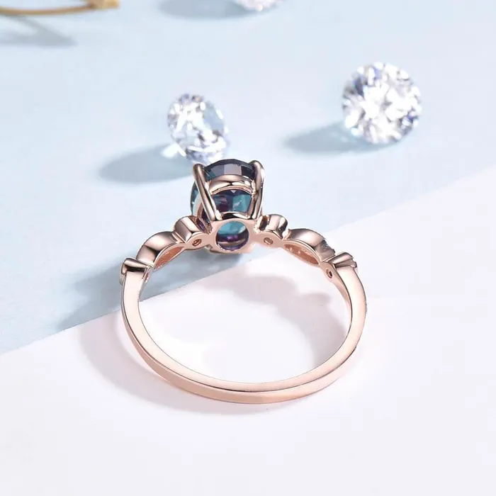 Rings Art Deco Alexandrite Tiara Diamond Engagement Ring PENFINE