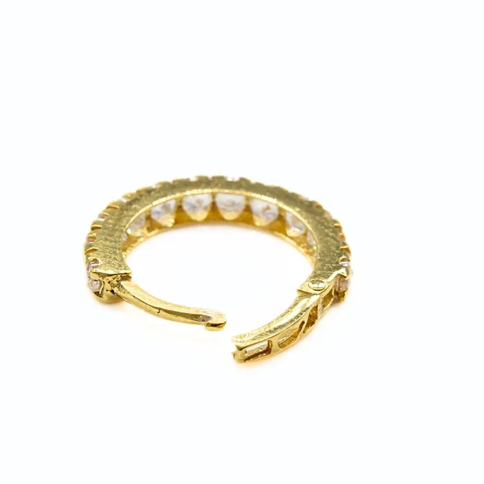 Rings Karizma Jewels 18K Real Gold Nose ring White CZ Clicker party wear Nose Hoop Ring 20g