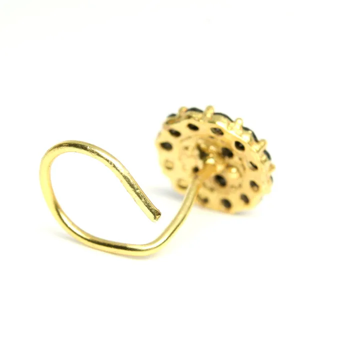 Rings Karizma Jewels 2pc Set Gold Plated Triangle Cute Flower Women Nose Stud CZ Twisted nose ring