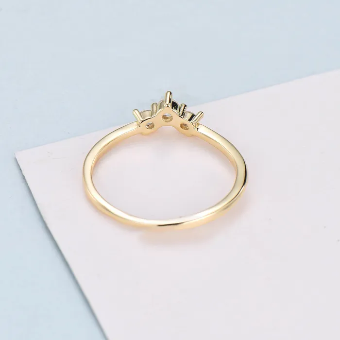 Rings PENFINE Dainty Turquoise wedding band three stone stacking ring minimalist turquoise wedding ring for women anniversary gift promise band for wife Rings PENFINE Dainty Turquoise wedding band three stone stacking ring minimalist turquoise wedding ring for women anniversary gift promise band for wife