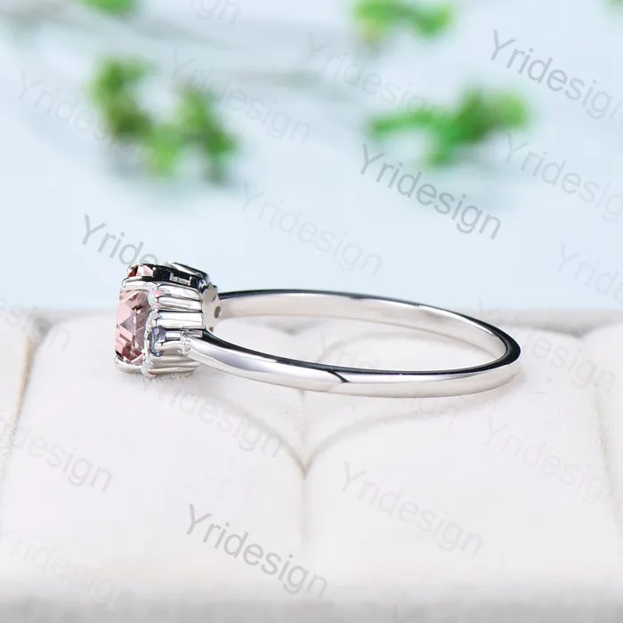 Rings PENFINE Vintage Hexagon Pink Morganite Ring Unique Nature Inspired Morganite Moon Engagement Ring Alternative Alexandrite Opal Wedding Ring Women Rings PENFINE Vintage Hexagon Pink Morganite Ring Unique Nature Inspired Morganite Moon Engagement Ring Alternative Alexandrite Opal Wedding Ring Women