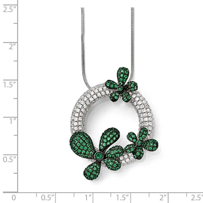 SS RhodiumPlated CZ Brilliant Embers Circle wFlowers NecklaceWBCQMP117618 WB Choice Jewelry Necklaces SS RhodiumPlated CZ Brilliant Embers Circle wFlowers NecklaceWBCQMP117618 WB Choice Jewelry Necklaces