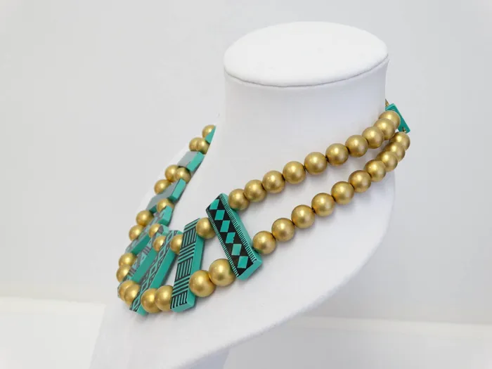 Vintage by Misty Necklaces 1980s Guillemette LHoir Tribal Bib Necklace Vintage by Misty Necklaces 1980s Guillemette LHoir Tribal Bib Necklace