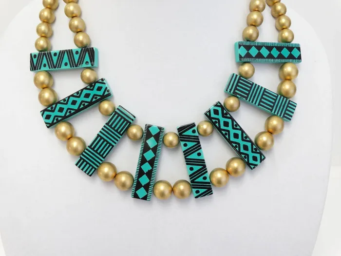 Vintage by Misty Necklaces 1980s Guillemette LHoir Tribal Bib Necklace Vintage by Misty Necklaces 1980s Guillemette LHoir Tribal Bib Necklace