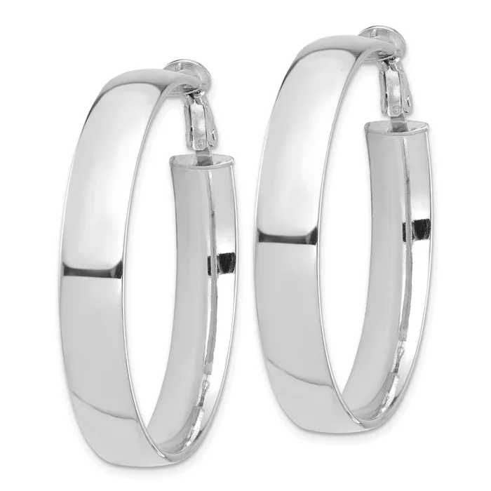 WB Choice Jewelry Earrings 14k White Gold High Polished 7mm Omega Back Hoop EarringsWBCPRE964W WB Choice Jewelry Earrings 14k White Gold High Polished 7mm Omega Back Hoop EarringsWBCPRE964W