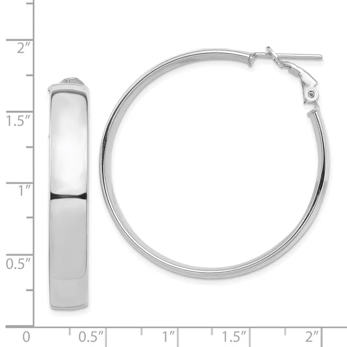 WB Choice Jewelry Earrings 14k White Gold High Polished 7mm Omega Back Hoop EarringsWBCPRE964W WB Choice Jewelry Earrings 14k White Gold High Polished 7mm Omega Back Hoop EarringsWBCPRE964W
