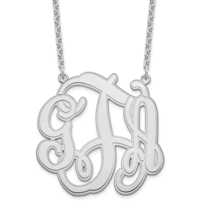 WB Choice Jewelry Necklaces Sterling SilverRhodiumplated Circular Etched Monogram NecklaceWBCXNA554SS WB Choice Jewelry Necklaces Sterling SilverRhodiumplated Circular Etched Monogram NecklaceWBCXNA554SS
