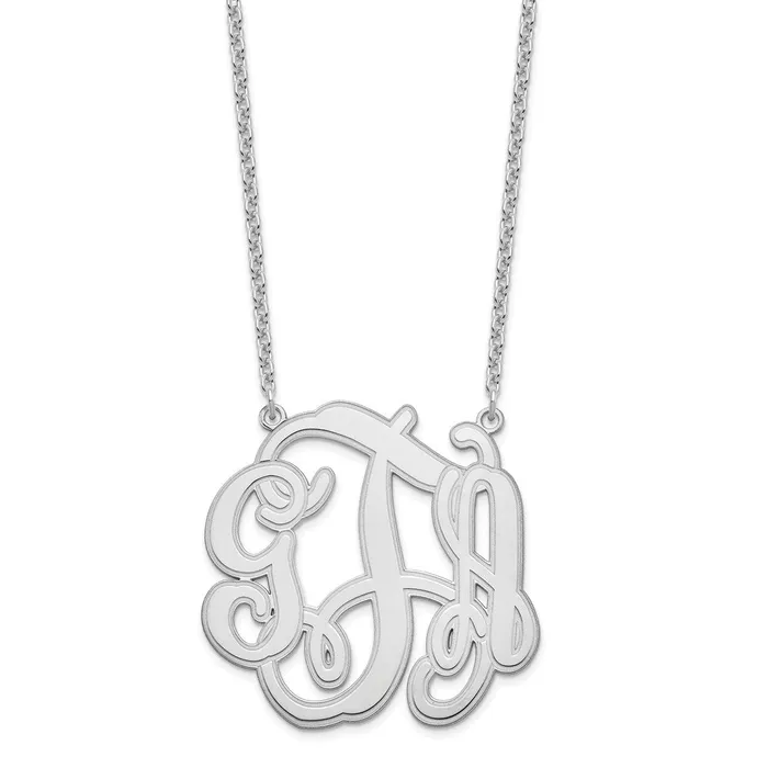 WB Choice Jewelry Necklaces Sterling SilverRhodiumplated Circular Etched Monogram NecklaceWBCXNA554SS WB Choice Jewelry Necklaces Sterling SilverRhodiumplated Circular Etched Monogram NecklaceWBCXNA554SS