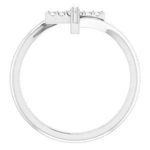 WB Choice Jewelry Rings Platinum 18 CTW Diamond Cross RingR43104603PSTWBC