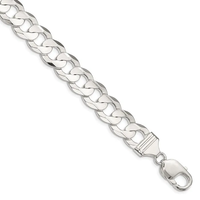 WB Choice Jewelry Rings Sterling Silver 119mm Concave Beveled Curb ChainWBCQCBC30024 WB Choice Jewelry Rings Sterling Silver 119mm Concave Beveled Curb ChainWBCQCBC30024