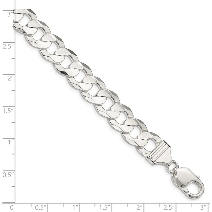WB Choice Jewelry Rings Sterling Silver 119mm Concave Beveled Curb ChainWBCQCBC30024 WB Choice Jewelry Rings Sterling Silver 119mm Concave Beveled Curb ChainWBCQCBC30024