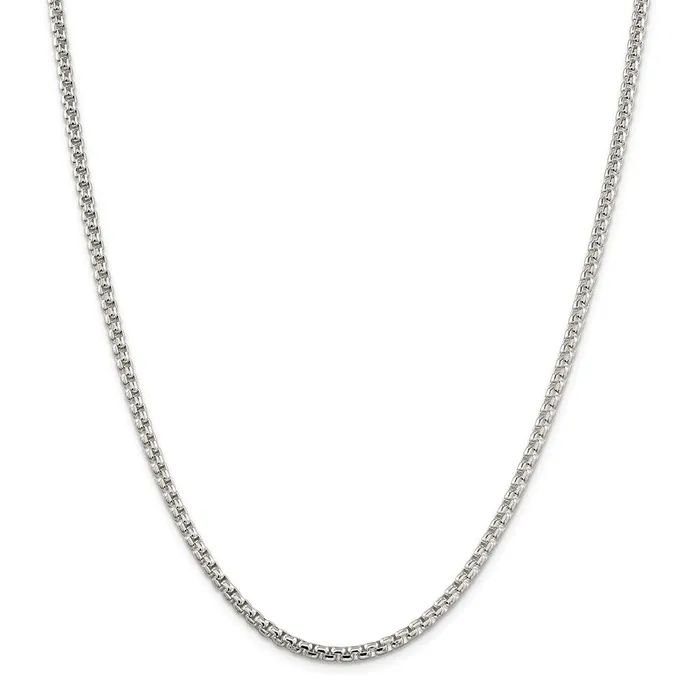 WB Choice Jewelry Rings Sterling Silver 36mm Round Box ChainWBCQFC1620