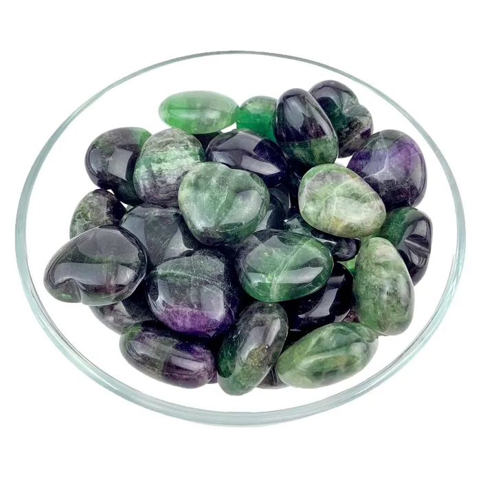 Bliss Crystals Necklaces Rainbow Fluorite Heart Stone SK1745