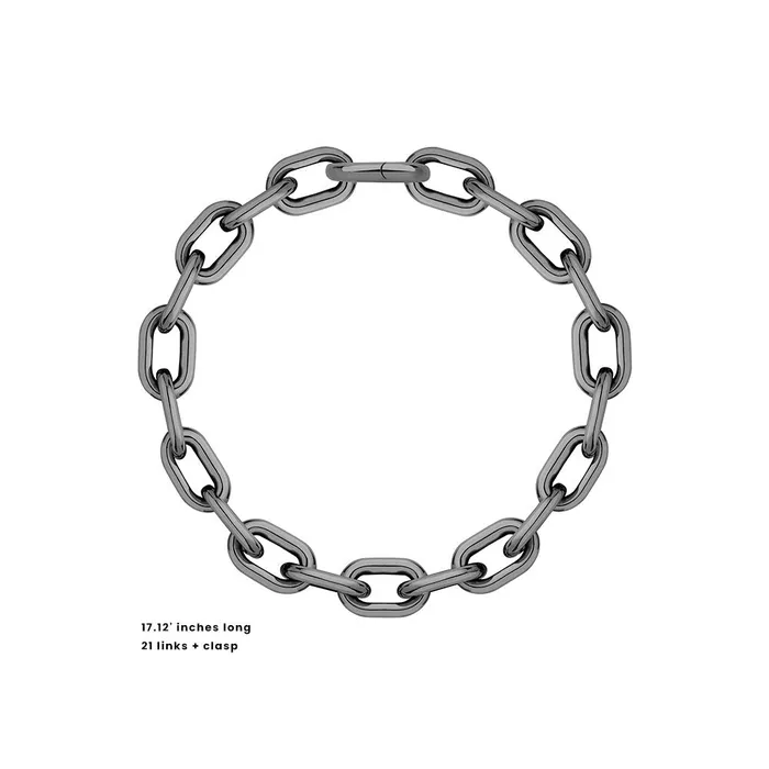 Jack Vartanian LARGE CHAIN NECKLACE IN BLACK RHODIUM PLATED SILVER Necklaces