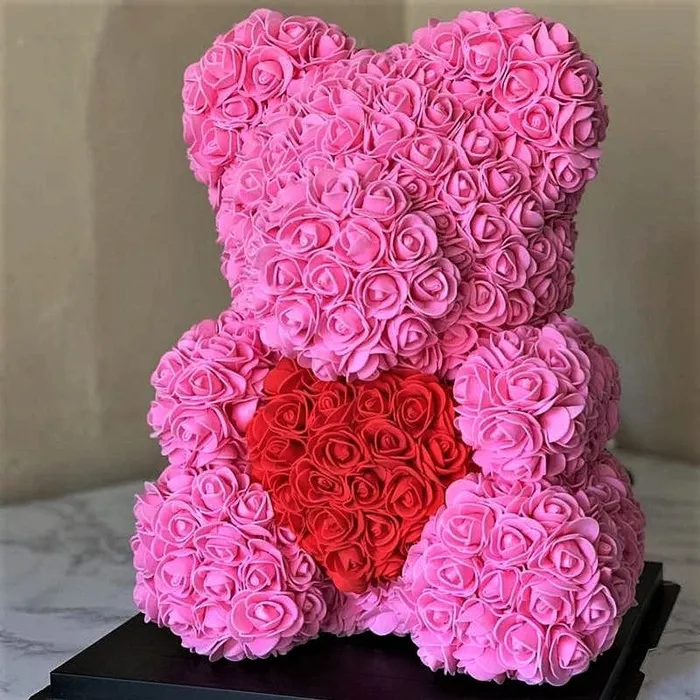 Luxury Rose Bear With Heart Madeofrose Necklaces