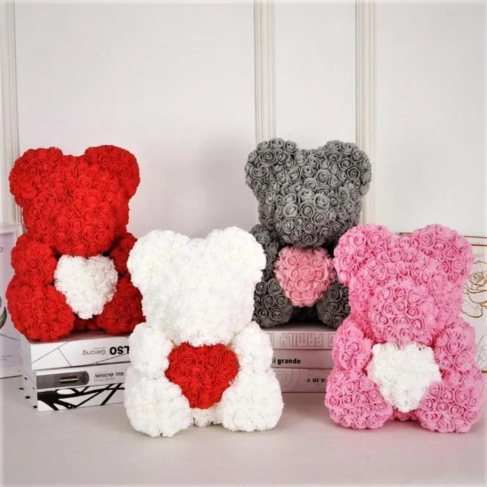 Luxury Rose Bear With Heart Madeofrose Necklaces