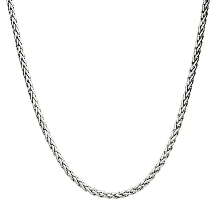 Necklaces Silver Tone Stainless Steel 5mm High Polished Finish Spiga Chain Necklace INOX JEWELRY Necklaces Silver Tone Stainless Steel 5mm High Polished Finish Spiga Chain Necklace INOX JEWELRY
