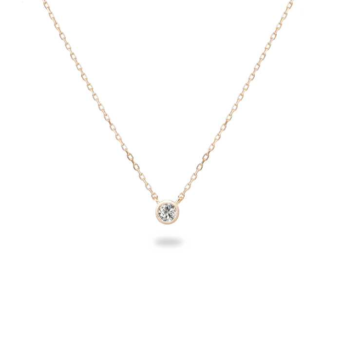 PRMAL Necklaces 01ct Bezel Diamond Necklace