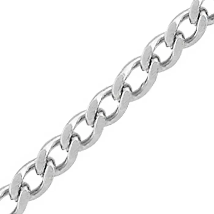 Silver Tone Stainless Steel 35 mm Flat Curb Polished Link Chain INOX JEWELRY Necklaces