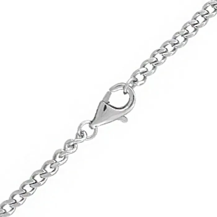 Silver Tone Stainless Steel 35 mm Flat Curb Polished Link Chain INOX JEWELRY Necklaces