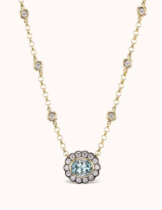 Single Alexandra Necklace Aquamarine Marlo Laz Necklaces