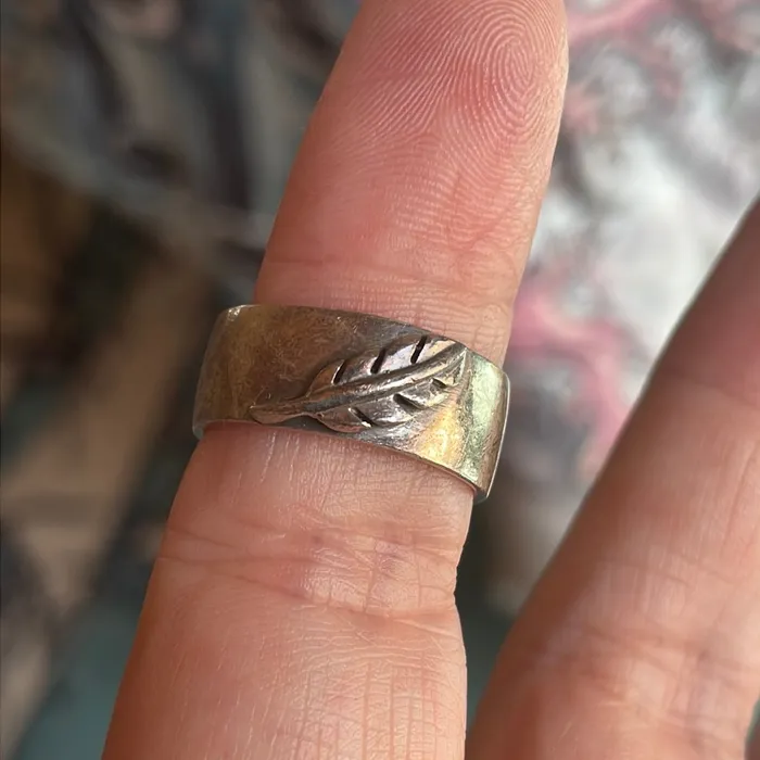 Vintage Paris Jewelry Rings Leaf Band Sterling Silver Vintage