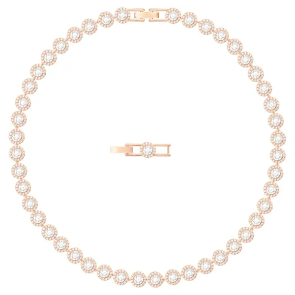 Angelic Necklace White Rosegold tone plated Swarovski Necklaces