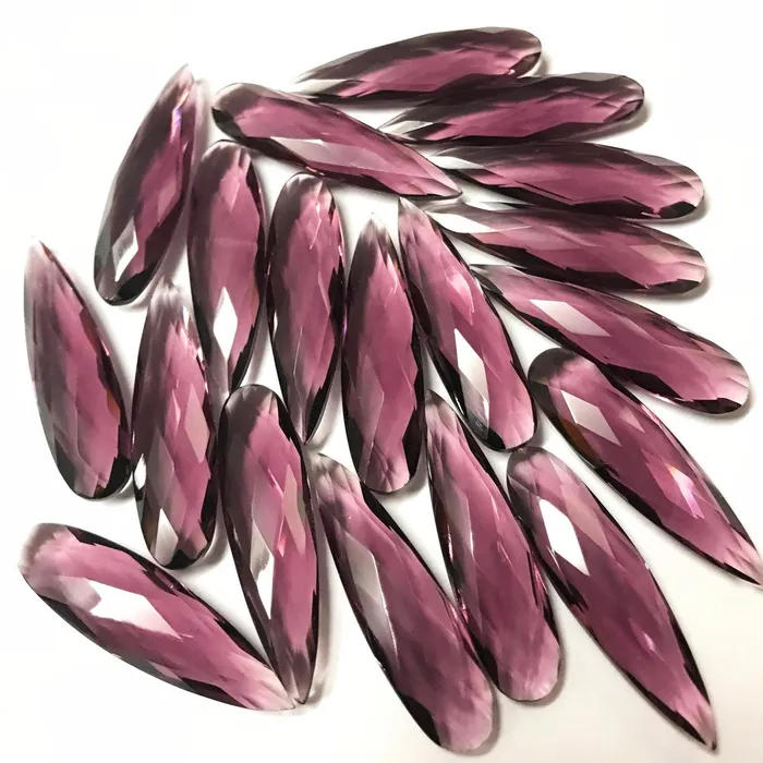 Beads Supplies USA Earrings Red Pyrope Garnet Quartz Faceted Pear Long Drop Loose Pair Beads 30mm x 8mm