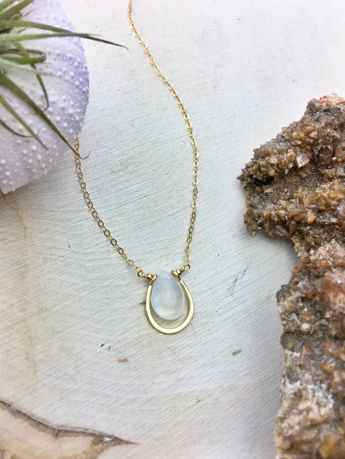 Enclave Gems Co Necklaces Abel Necklace willing and Rainbow Moonstone 14k Gold Fill Framework Enclave Gems Co Necklaces Abel Necklace willing and Rainbow Moonstone 14k Gold Fill Framework