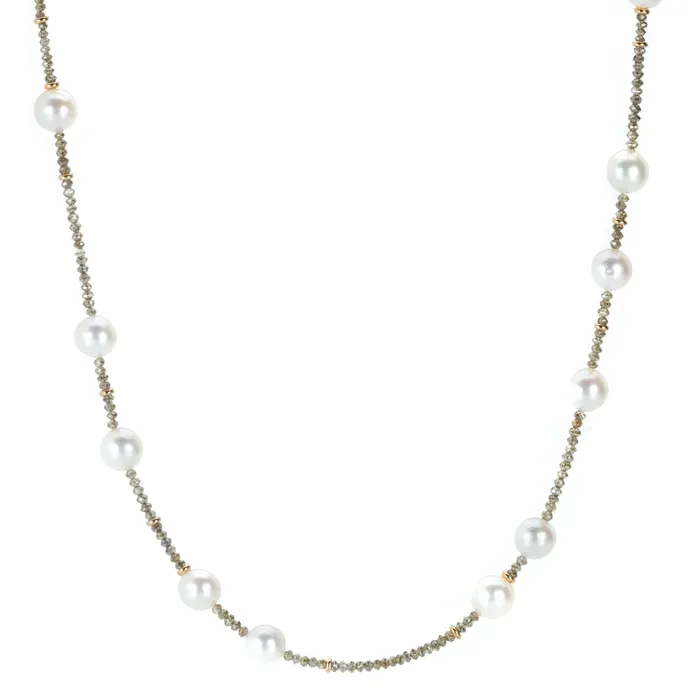 Gellner Tahitian Pearl and Diamond Necklace Necklaces