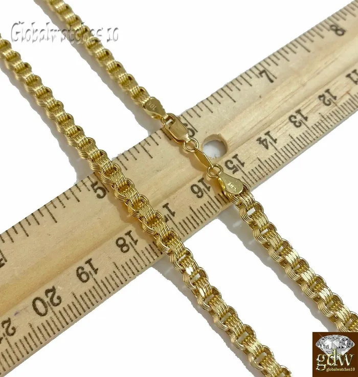 Globalwatches10 Necklaces 10k Yellow Gold Byzantine Chino Chain Necklace in 20 22 24 26 Inch Lobster Lock