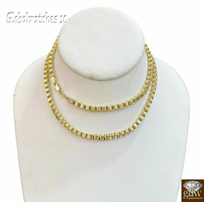 Globalwatches10 Necklaces 10k Yellow Gold Byzantine Chino Chain Necklace in 20 22 24 26 Inch Lobster Lock